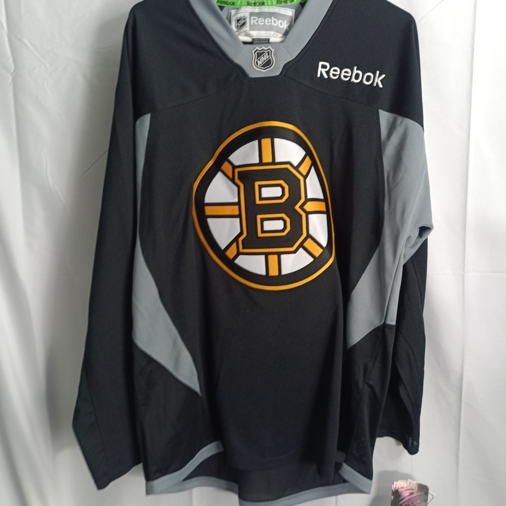 Reebok NHL Boston Bruins Practice Jersey Black Gray 7282A Mens Size Medium NWT
